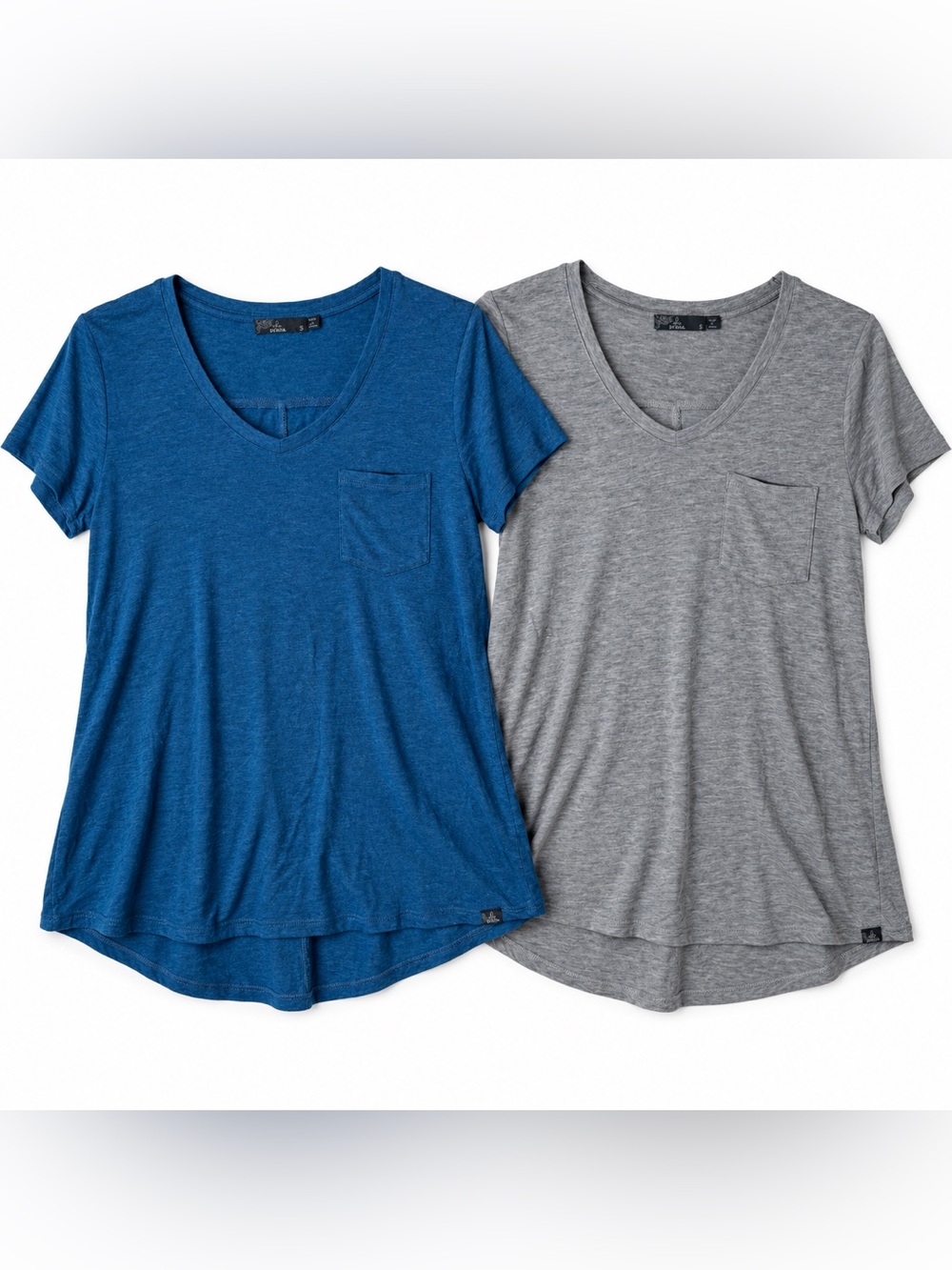 prAna Foundation Short-Sleeve V-Neck Shirt Top Lot of 2 Sz Small Outdoor Hiking